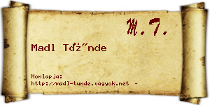 Madl Tünde névjegykártya